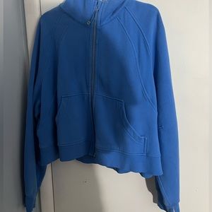 Scuba blue full zip crop